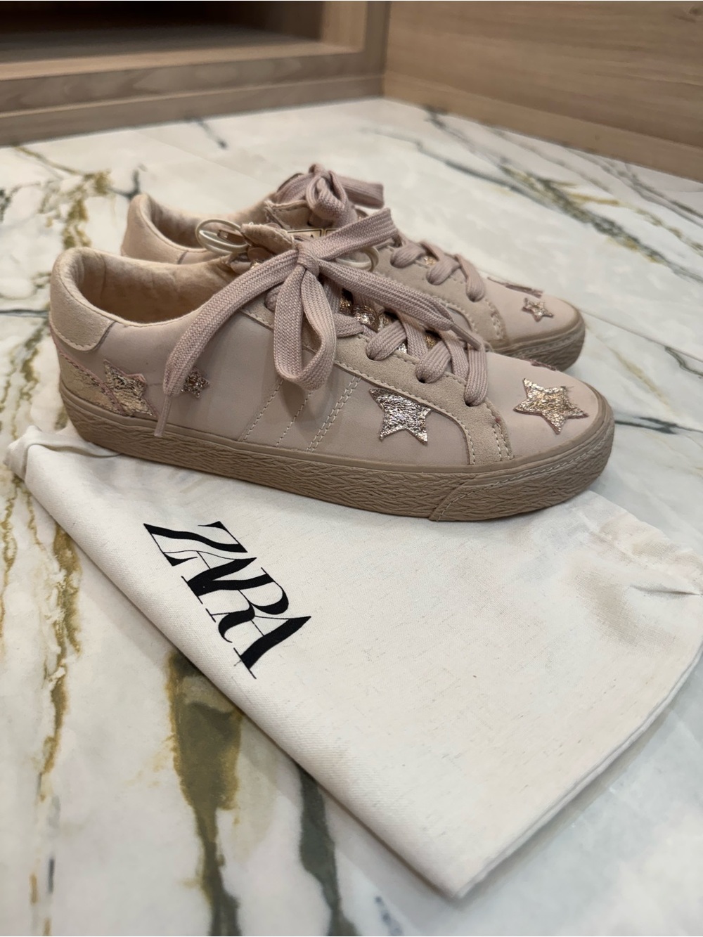 Zara Blush Pink Star Sneakers